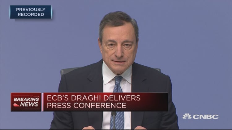 ECB’s Draghi speaks after central bank announces formal end of QE