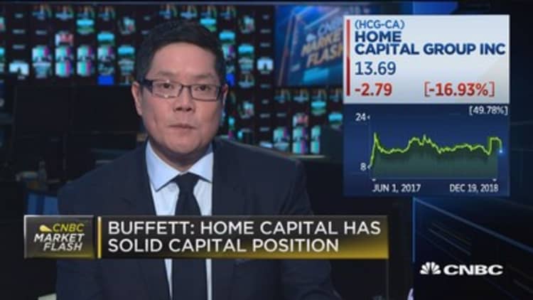 Buffett sells most of stake in Toronto mortgage firm Home Capital
