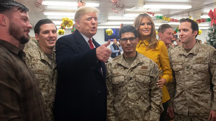President Trump and First Lady make surprise trip to Iraq to visit troops