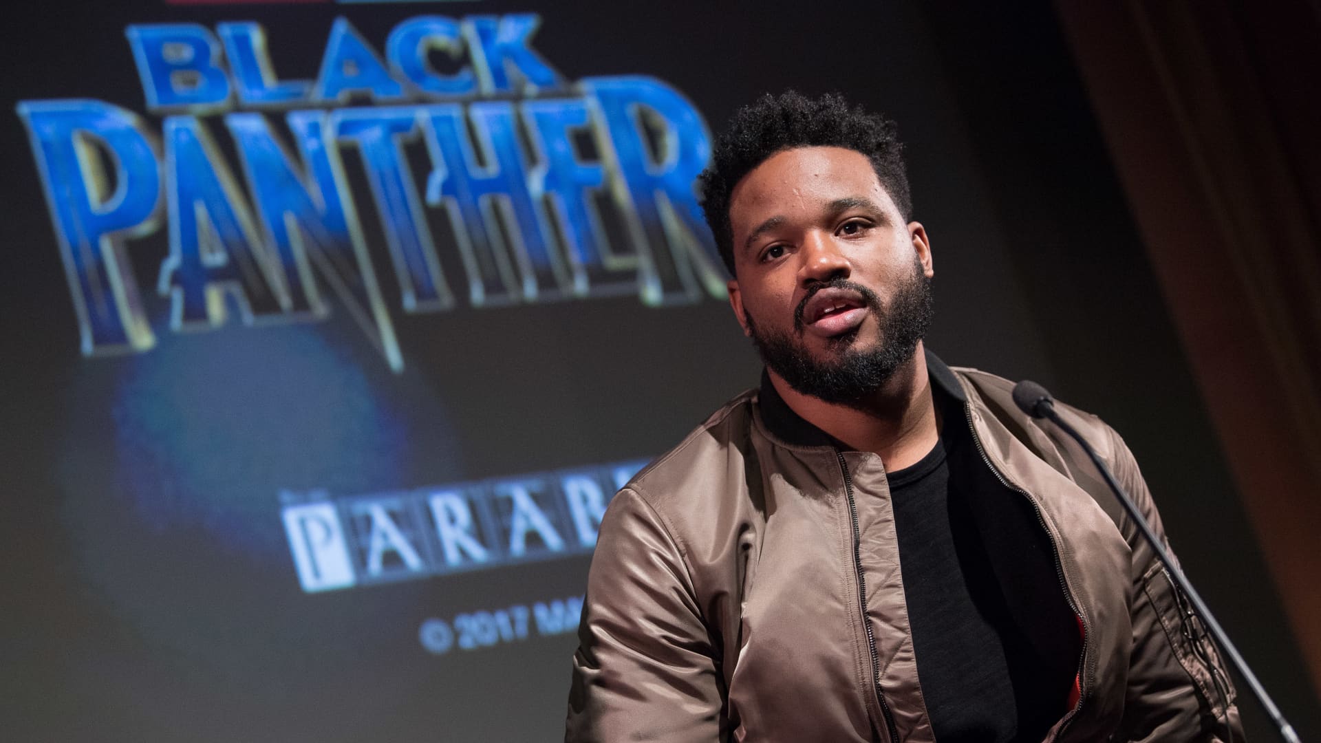 Director Ryan Coogler attends the 'Black Panther' BFI preview screening held at BFI Southbank on February 9, 2018 in London, England.