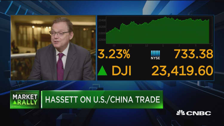 CEA Chair Hassett: GDP growth could offset weakness in China