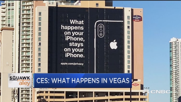 Apple takes shot at competitors with privacy billboard at CES