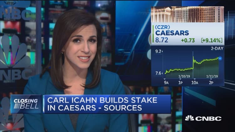 Caesars Entertainment stock soars after Carl Icahn builds stake