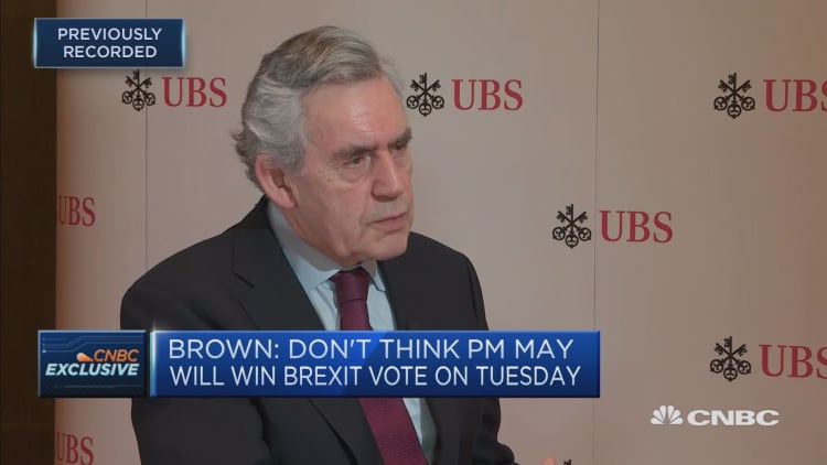 Former UK PM Gordon Brown on May's Brexit vote: 'I don't think she's going to win it'