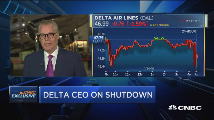 Delta CEO: There's slight reduction in January revenue due to shutdown