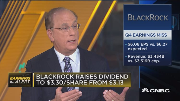 Watch BlackRock CEO Larry Fink break down the company's Q4 earnings