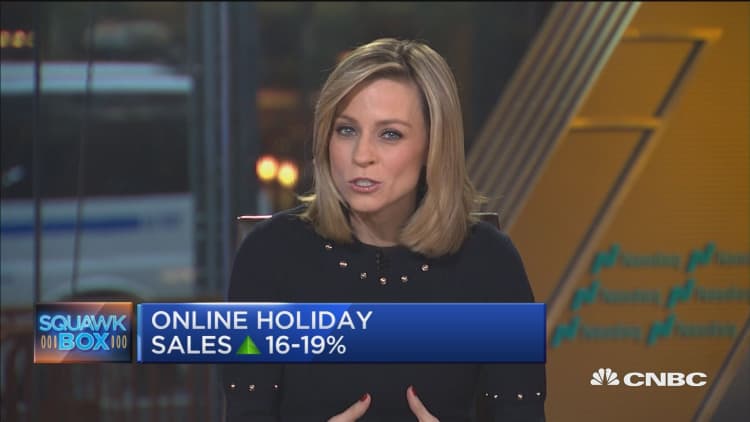 Holiday online sales up between 16 -19%, in-store sales mixed results