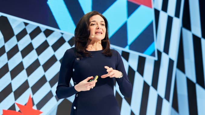 Facebook COO Sheryl Sandberg speaks at the DLD conference in Munich on January 20, 2019.