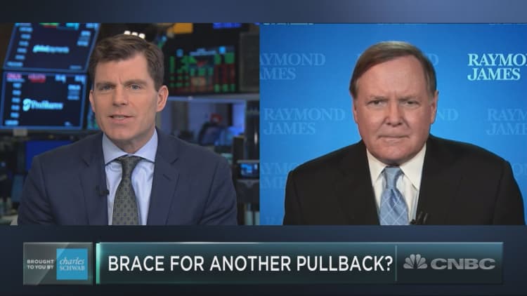 Wall Street bull Jeff Saut expects a near-term pullback will hit stocks