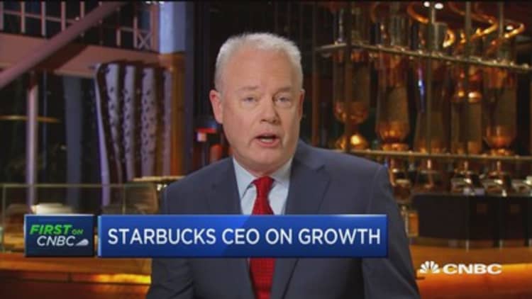 Watch CNBC's full interview with Starbucks CEO on first-quarter earnings