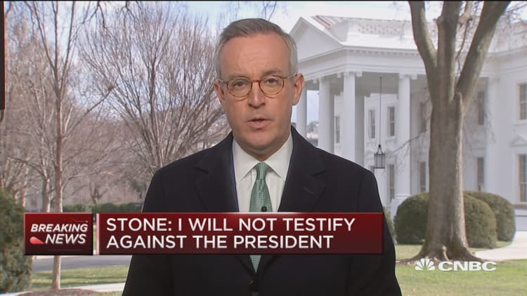 Roger Stone: Won't testify against President Trump