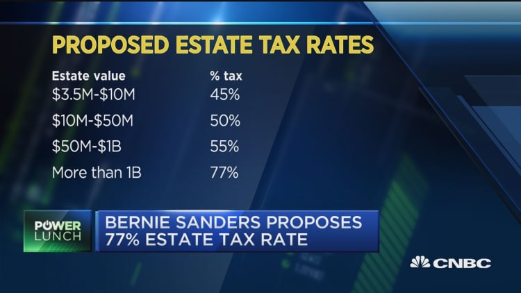 Sen. Bernie Sanders proposes 77 percent estate tax rate