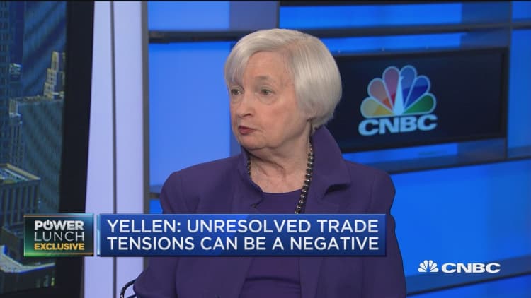 Unresolved trade tensions can be a negative, says former Fed Chair Yellen