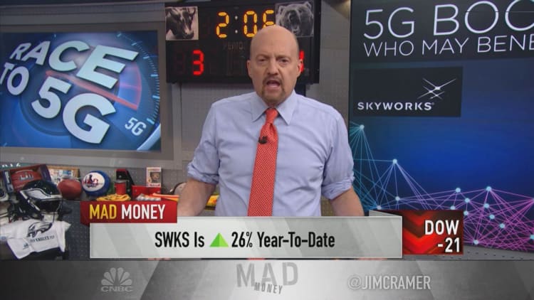 Here are the 5 biggest beneficiaries of the 5G rollout: Jim Cramer