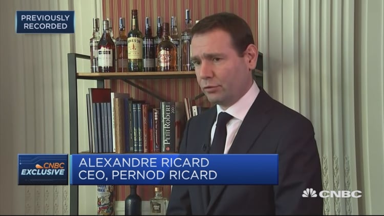 Pernod Ricard CEO: Saw very strong top-line growth in China