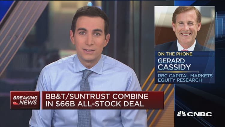 This bank analysts says investors should anticipate more regional bank mergers like BB&T, SunTrust