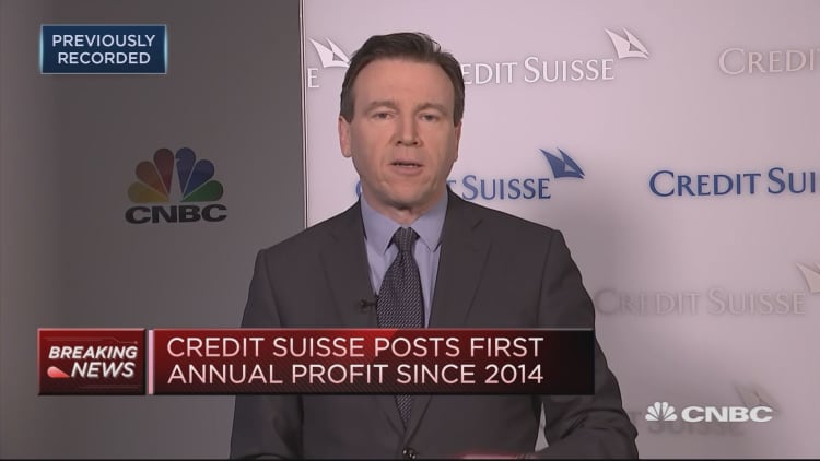 Credit Suisse returns to profitability after reducing costs and risk