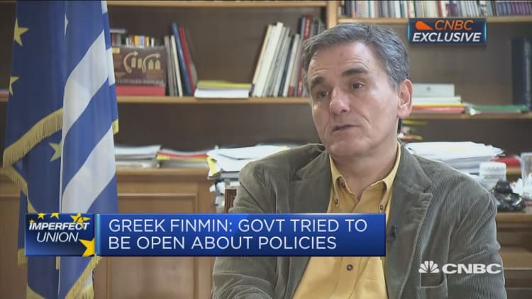 Greek finance minister: High surplus target feeds populists