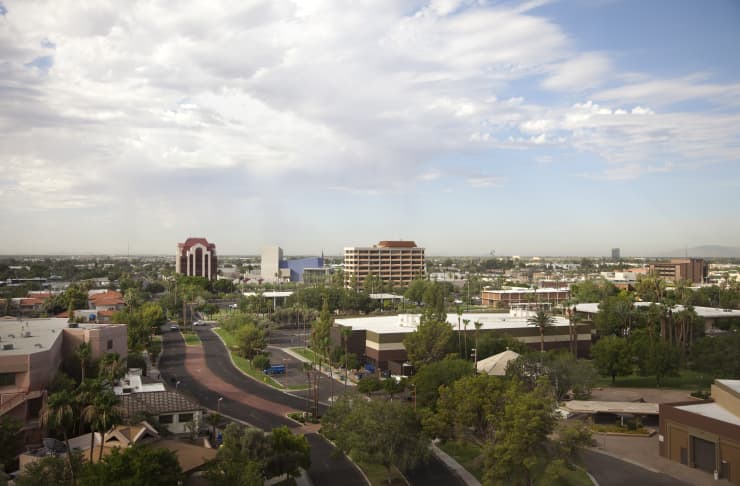 Urban Mesa Arizona Aerial View of City Skyline