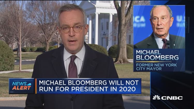 Michael Bloomberg will not run for president in 2020