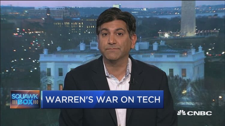 Watch two experts weigh in on Elizabeth Warren's proposal to break up the big tech companies