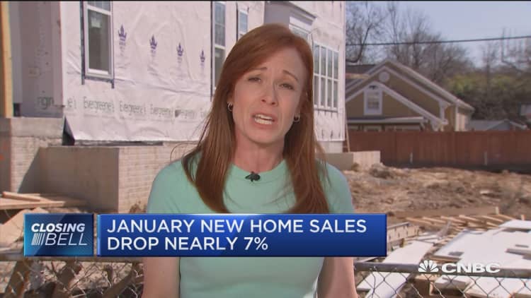 January new home sales drop nearly 7%