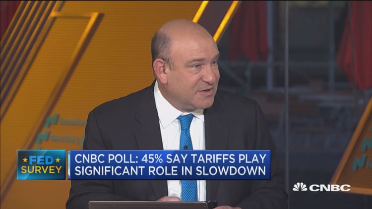 45% think tariffs play a significant role in global slowdown, CNBC Fed Survey finds