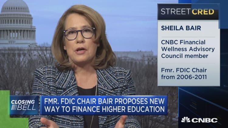 Former FDIC chair Sheila Bair discusses her plan to fund higher education with 'equity' model