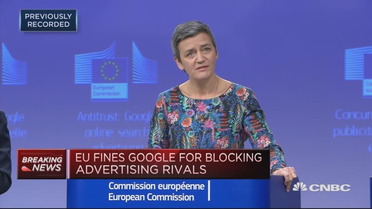 EU fines Google $1.7 billion for breaking antitrust rules