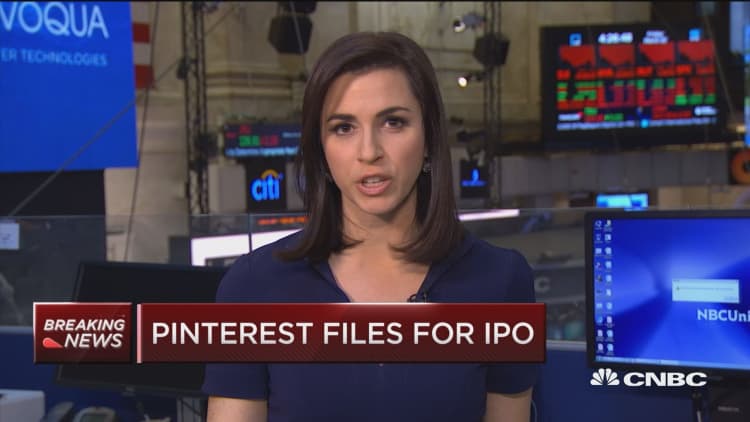 Pinterest files for initial public offering