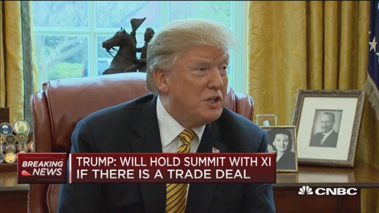 Trump addresses reporters on China trade deal, potential summit