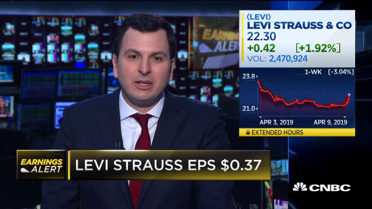 Levi's shares up following first report after IPO