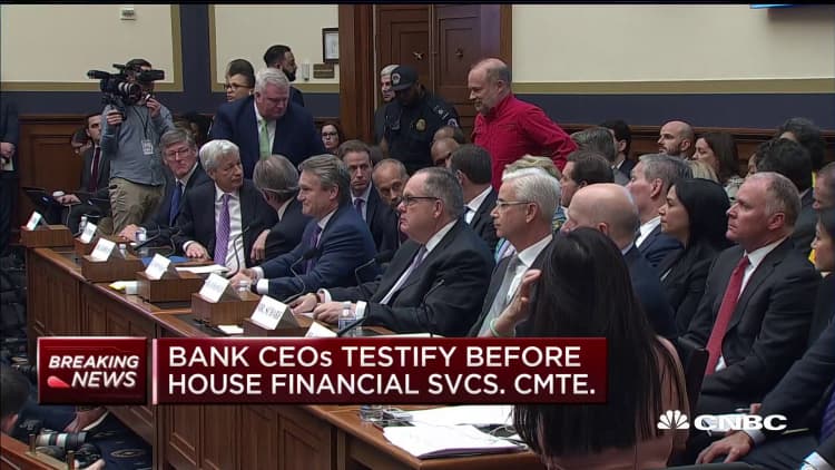 Protesters disrupt House Financial Services hearing with big bank CEOs