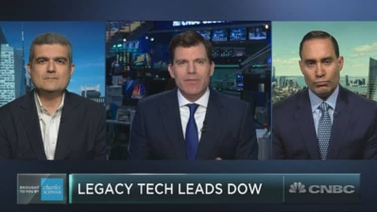 These legacy tech stocks are leading the Dow