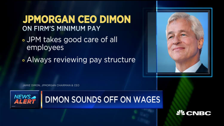 JP Morgan CEO Dimon weighs in on the firm's minimum wage