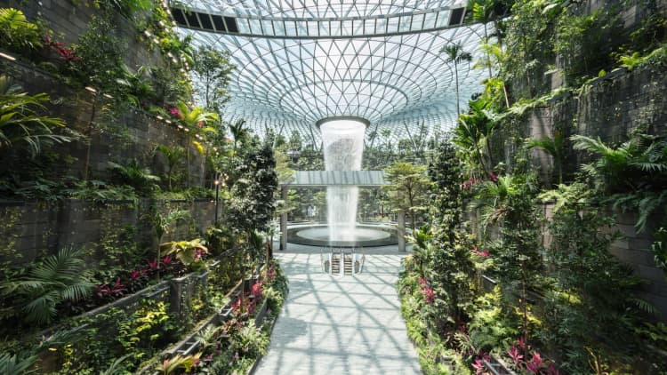Singapore's new $1.3 billion Jewel Changi Airport has tallest indoor waterfall