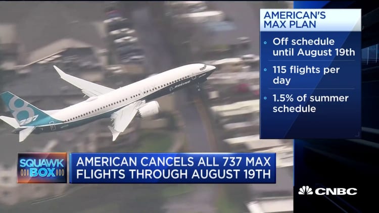 American Airlines cancels all 737 Max 8 flights through August 19