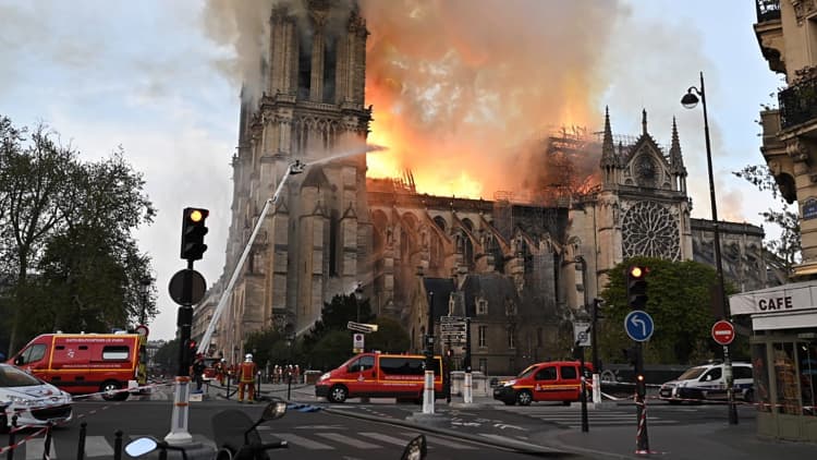 Notre Dame cathedral engulfed in flames