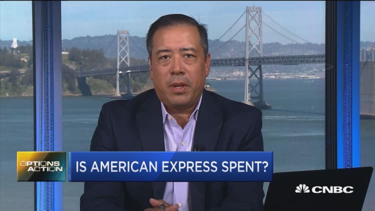 Traders bet on American Express to drop on earnings