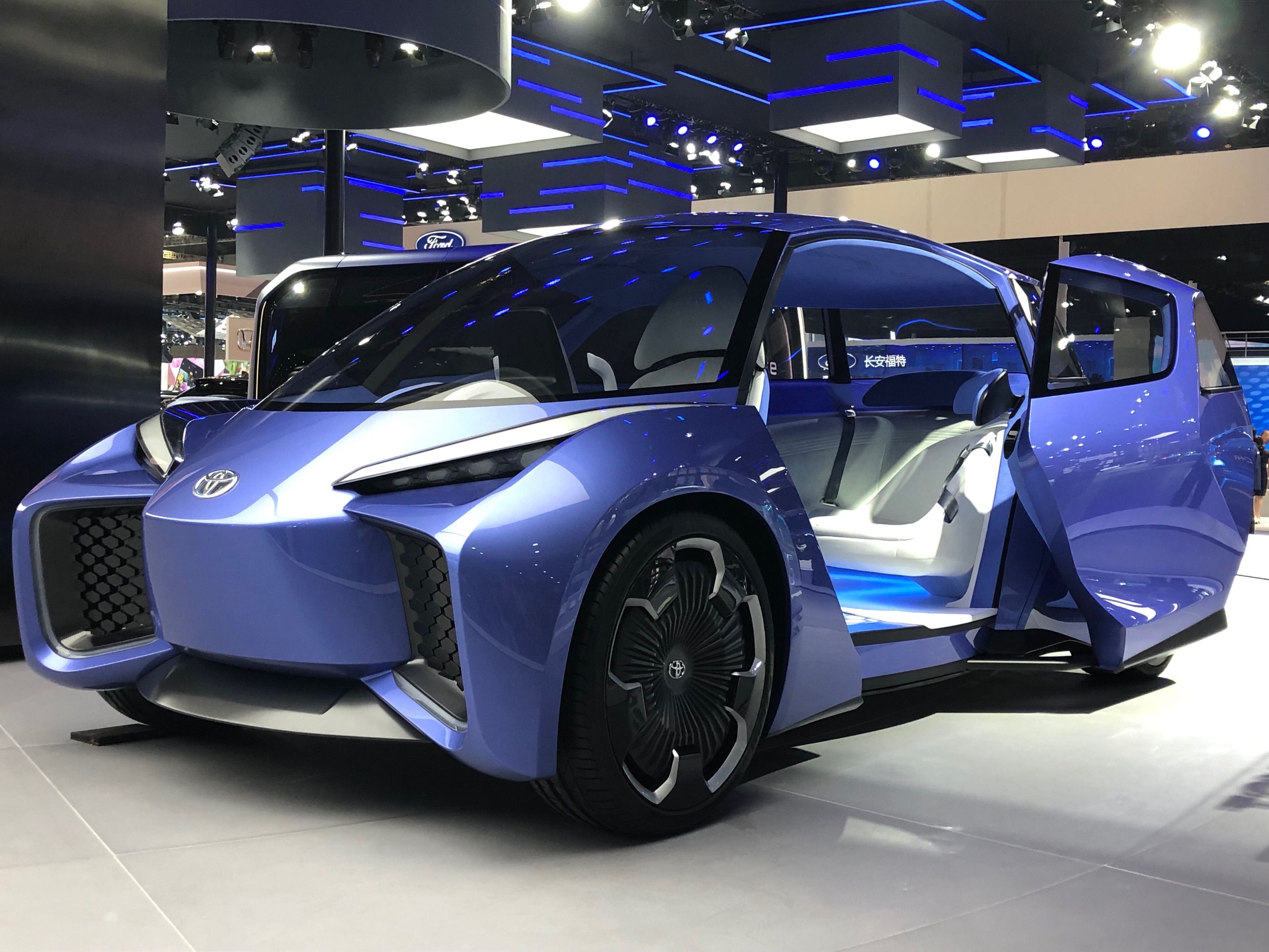 toyota shows off electric vehicle concept rhombus