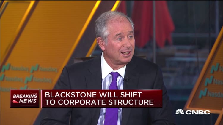 Blackstone CEO Steve Schwarzman discusses the firm's shift to a corporate structure