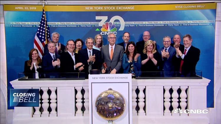 CNBC rings closing bell at the NYSE for 30th anniversary