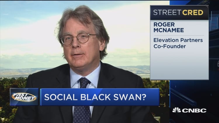 Social stocks are on deck for earnings and tech legend Roger McNamee says there's black swans circling the whole industry