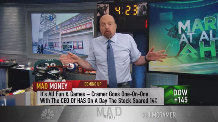 Cramer: Investors betting against Hasbro and Twitter bolstered markets to record highs