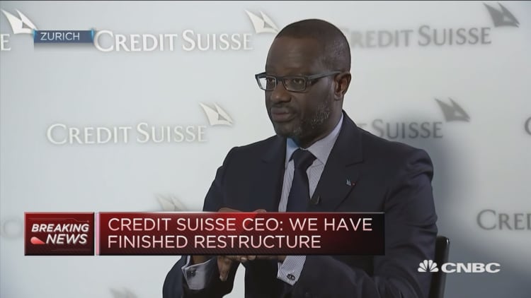 Credit Suisse had excellent performance in tough environment, CEO says
