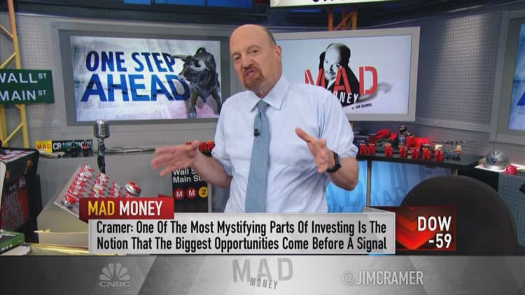 Don't wait for the 'all-clear' to buy a stock and miss out on easy money, Cramer says