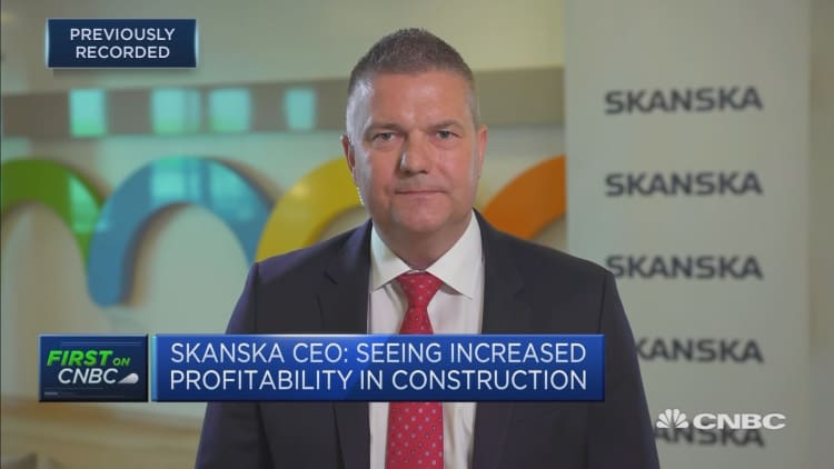 Skanska CEO: Seeing increased profitability in construction