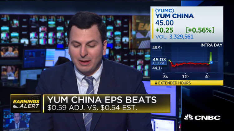 Yum China beats on top and bottom lines