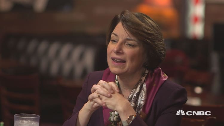 Amy Klobuchar says she is 'a candidate for our times'
