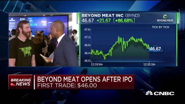 Beyond Meat begins trading at $46 per share